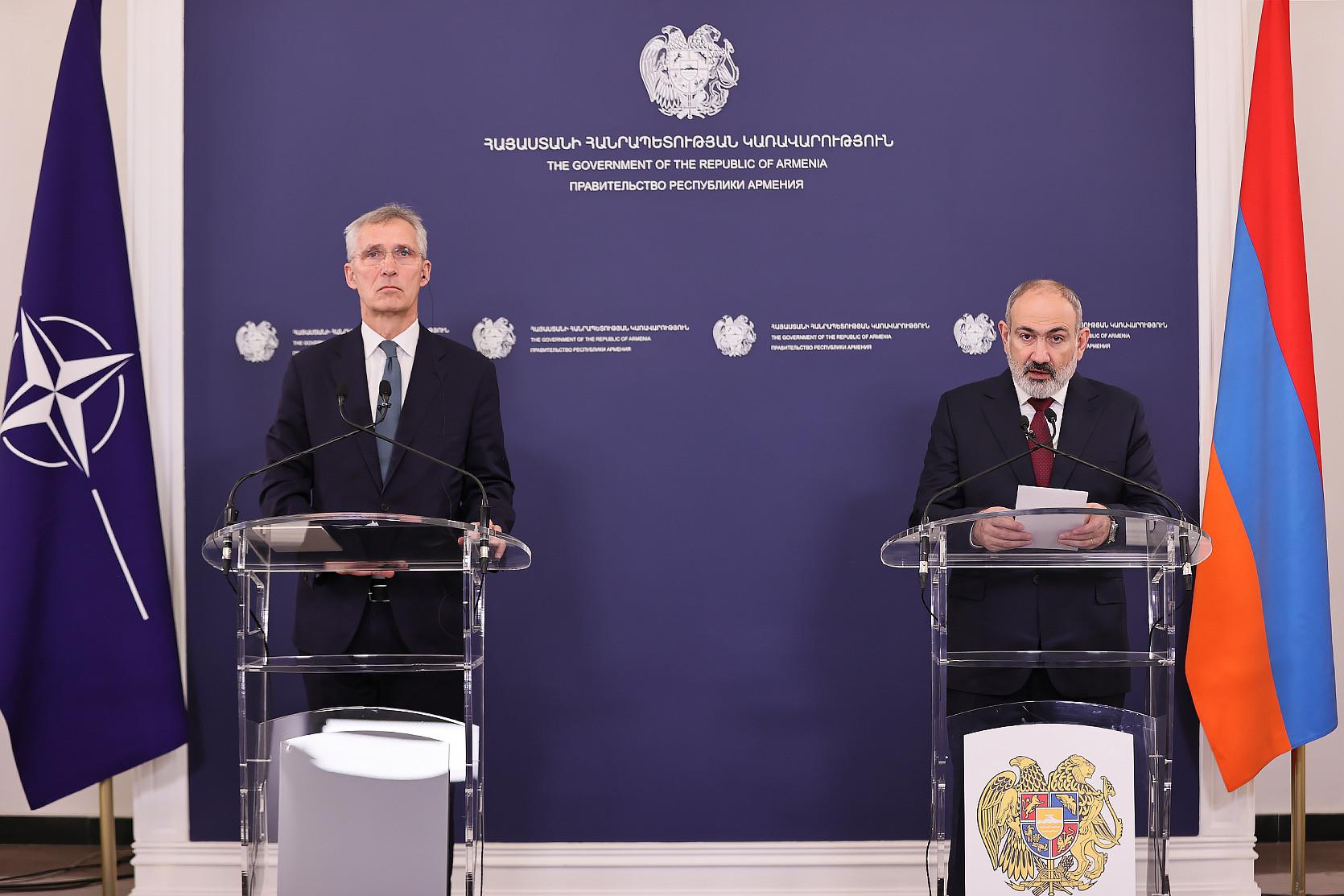 Pashinyan, NATO Chief Discuss Greater Cooperation