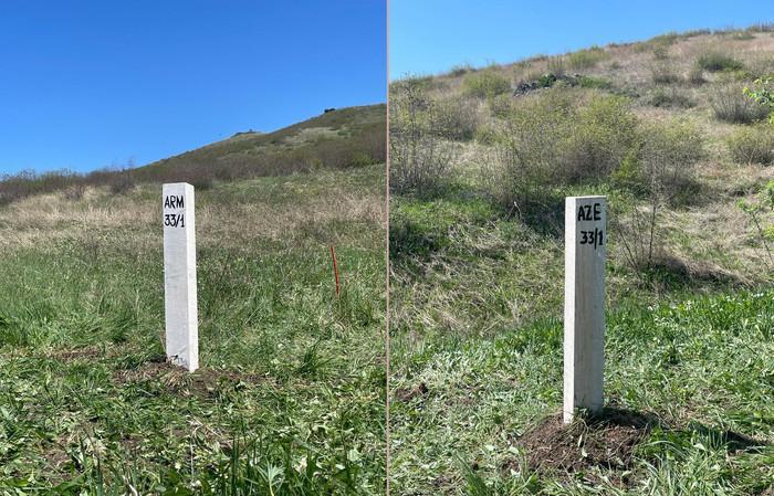 На границе Армении и Азербайджана установлено 28 пограничных столбов