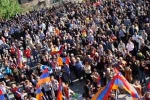 Rally Ends, March to Myasnikian Statue Underway