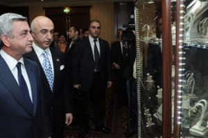 President Sargsyan Attends Opening of Jewelry Exhibition in Yerevan