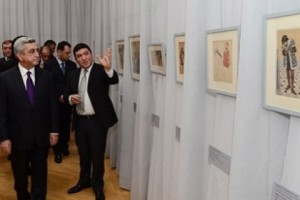 Սերժ Սարգսյանը ներկա է եղել «Երբ գիրքը գտնում է նկարչին» ցուցահանդեսի բացմանը