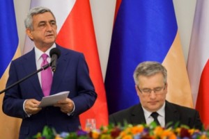 President Sargsyan in Poland Blasts Azerbaijan and Turkey for Anti-Armenian Policies