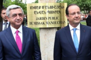 Hollande, Sargsyan Attend Manouchian Park Opening