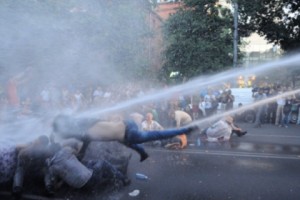 Yerevan Police Use Force to Disperse Electricity Rate Hike Sit-In Protest