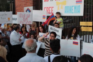 Armenians Stage Demonstration Outside Glendale Armenian Consulate