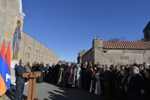 Президент присутствовал на открытии Матенадарана в Гандзасаре
