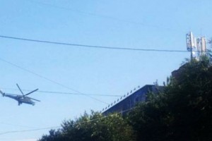 Военные вертолеты над территорией полка ППС (видео)