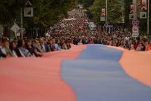 Armenian President Commemorates War Dead in Stepanakert on 25th Independence Anniversary