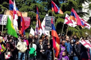 Tbilisi, April 24 - Armenians Demonstrate Outside Turkish Embassy