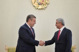 Սերժ Սարգսյանն ընդունել է Վրաստանի վարչապետ Գ. Կվիրիկաշվիլիին