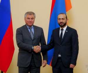 Ազգային ժողովի նախագահը հանդիպել է ՌԴ Պետդումայի խոսնակ Վյաչեսլավ Վոլոդինի հետ