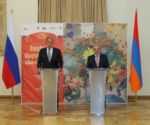 Զոհրաբ Մնացականի ելույթը Հայրենական Մեծ պատերազմի 75-ամյակին նվիրված ցուցահանդեսի բացմանը