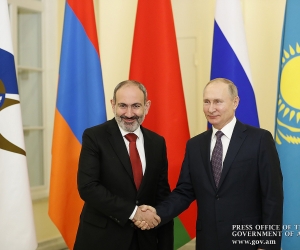 Владимир Путин направил поздравительное послание Николу Пашиняну по случаю Нового года и Рождества