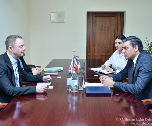 Մարդու իրավունքների պաշտպանն ընդունել է Հայաստանում Շվեդիայի դեսպանության գործերի հավատարմատարին