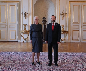 Queen Margrethe II of Denmark Receives Visiting Armenian Palriament Speaker