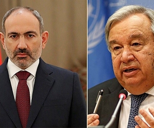 Pashinyan and UN Secretary-General Antonio Guterres Discuss Artsakh Fighting