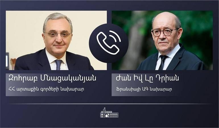 Armenian, French Foreign Ministers Stress Need for Immediate Implementation of Karabakh Ceasefire