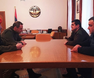 Artsakh President, Yerevan Mayor Meet in Stepanakert