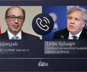 Արա Այվազյանը հեռախոսազրույց է ունեցել Ամերիկյան պետությունների կազմակերպության գլխավոր քարտուղարի հետ