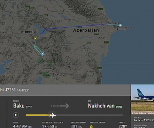 Впервые за семь лет азербайджанский самолет пролетел над Арменией