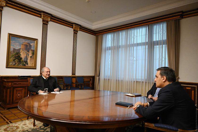 Նախագահ Արմեն Սարգսյանը հանդիպում է ունեցել Հայաստանի մարդու իրավունքների պաշտպան Արման Թաթոյանի հետ