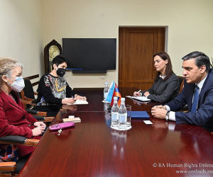Armenian HRD, Acting UN Resident Coordinator in Armenia Discuss Human Rights