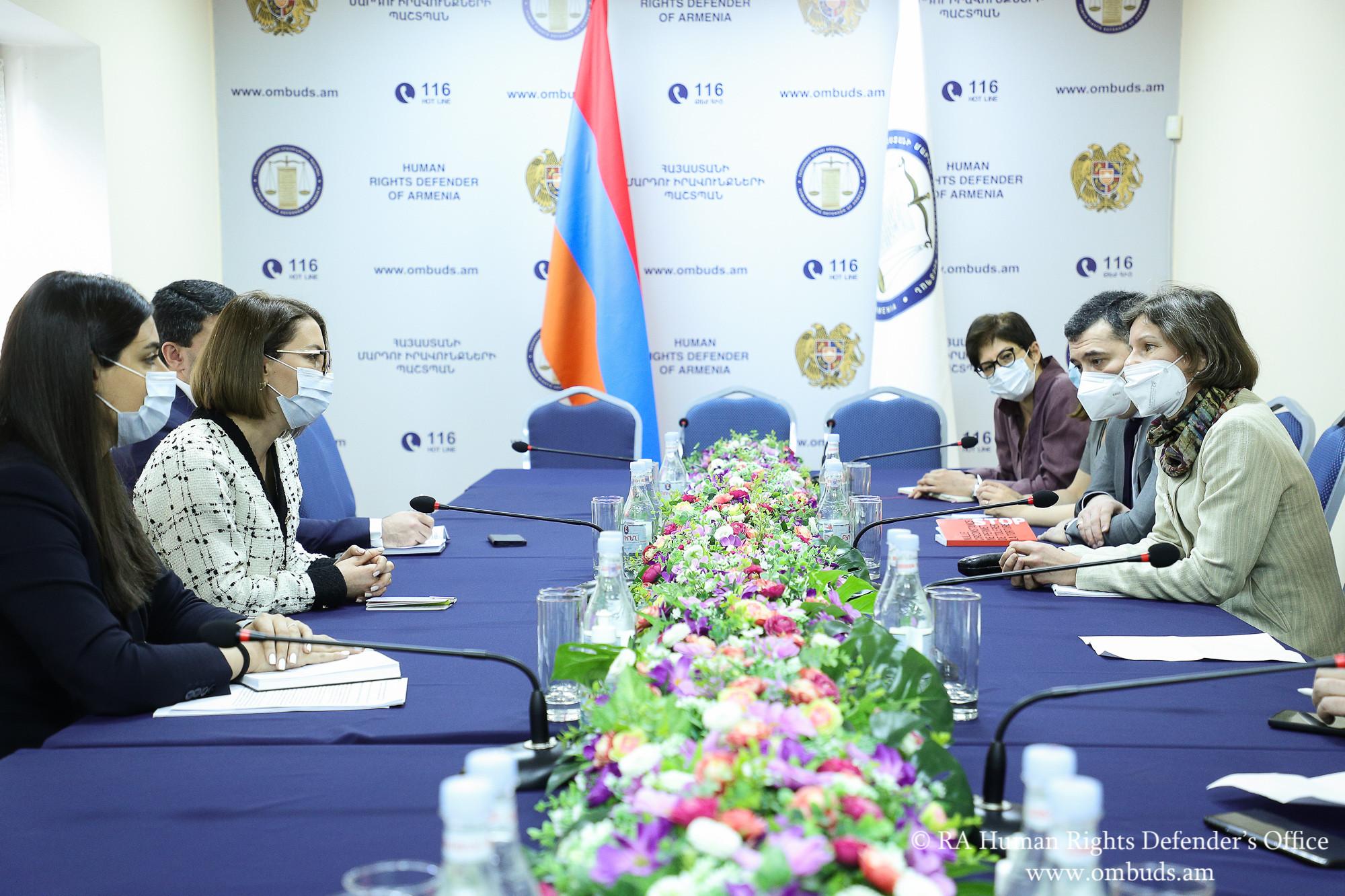 Armenian Human Rights Defender, CoE Yerevan Office Head Discuss Sectoral Programs