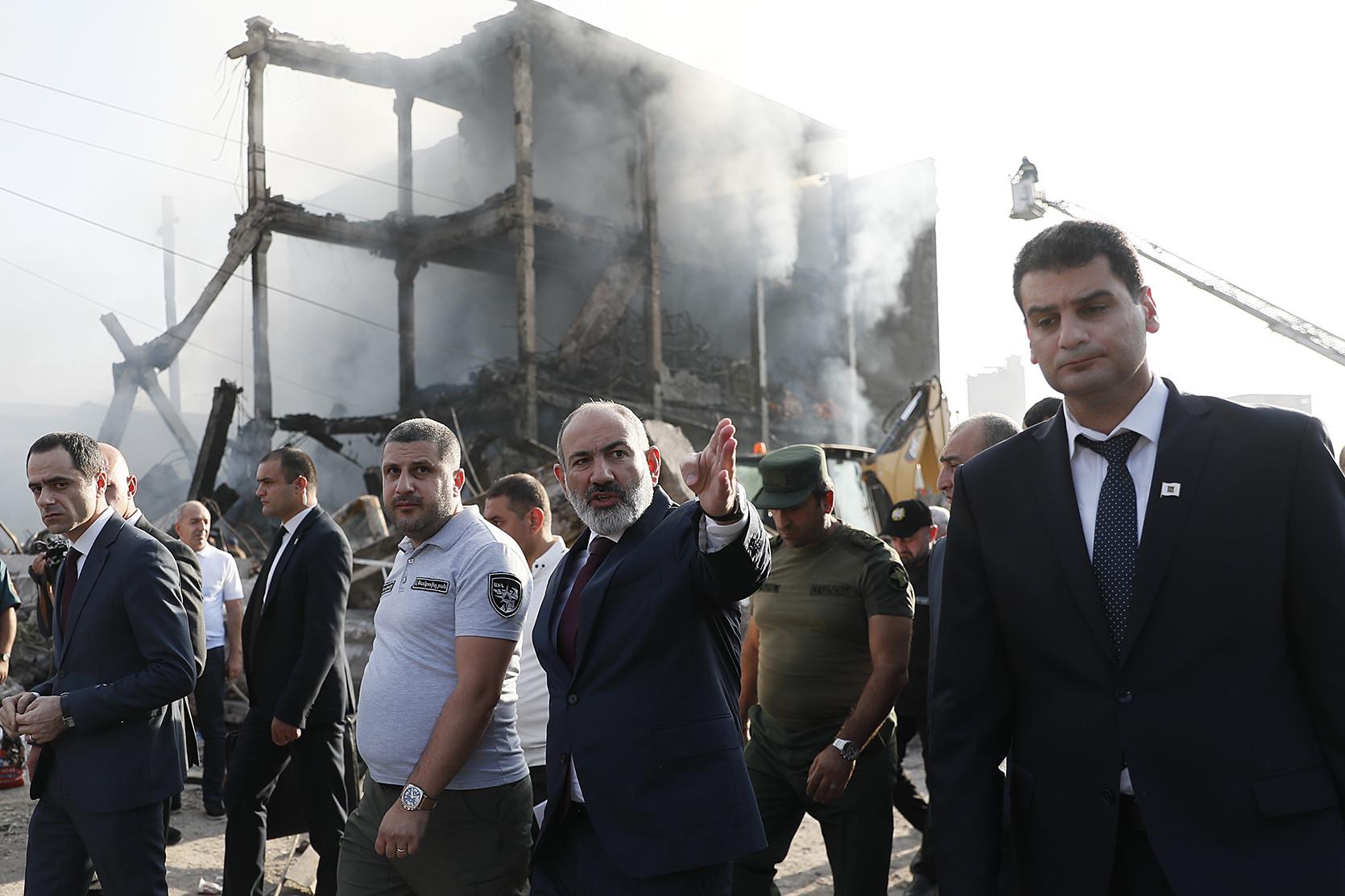 Pashinyan Tours Yerevan Blast Site