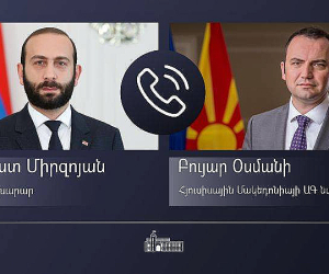 Նախարար Արարատ Միրզոյանը հեռախոսազրույց է ունեցել Հյուսիսային Մակեդոնիայի ԱԳ նախարարի հետ