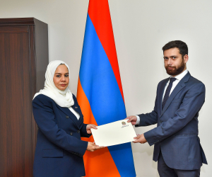 Միացյալ Էմիրությունների նորանշանակ դեսպանն իր հավատարմագրերի պատճենն է հանձնել փոխարտգործնախարարին