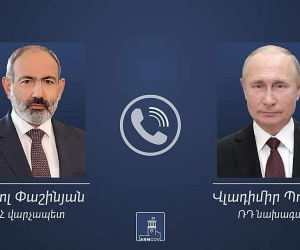 Состоялся телефонный разговор премьер-министра Республики Армения и президента Российской Федерации
