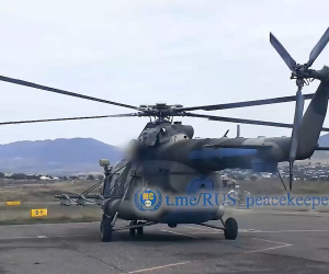Ռուս խաղաղապահները պայթյունից տուժած մարդկանց Արցախից ուղղաթիռով տեղափոխում են ՀՀ (տեսանյութ)