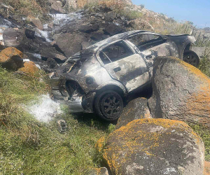 Գեղարքունիքի մարզում ավտոմեքենան կողաշրջվել և այրվել է