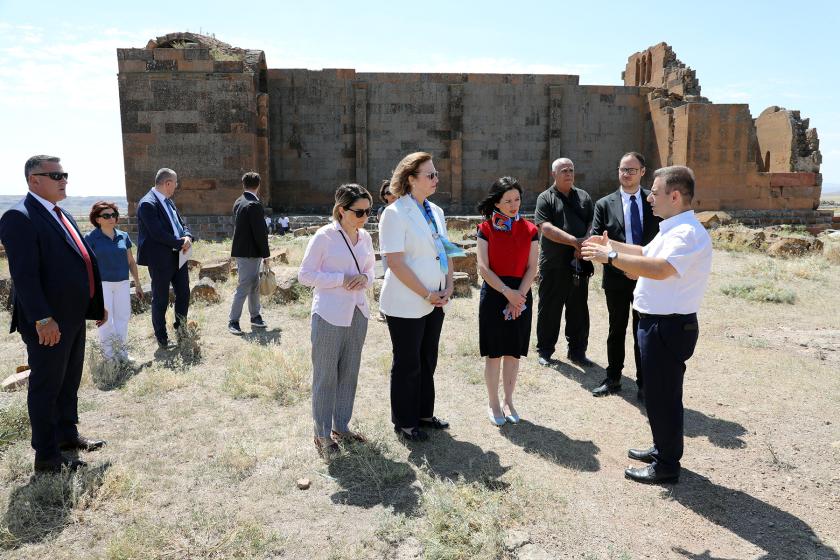 U.S. Ambassador Inspects Yereruyk Church Conservation Work
