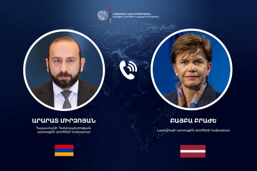 Հեռախոսազրույց են ունեցել Հայաստանի և Լատվիայի ԱԳ նախարարները
