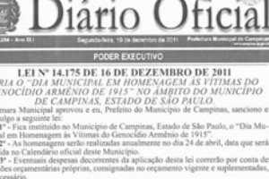 Brazilian City of Campinas Recognizes 1915 Genocide