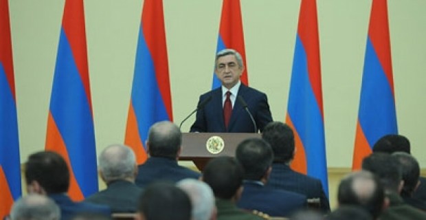 President Serzh Sargsyan Congratulates 20th Anniversary of the 
Creation of the Armed Forces of Armenia