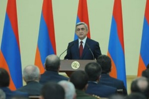 President Serzh Sargsyan Congratulates 20th Anniversary of the 
Creation of the Armed Forces of Armenia